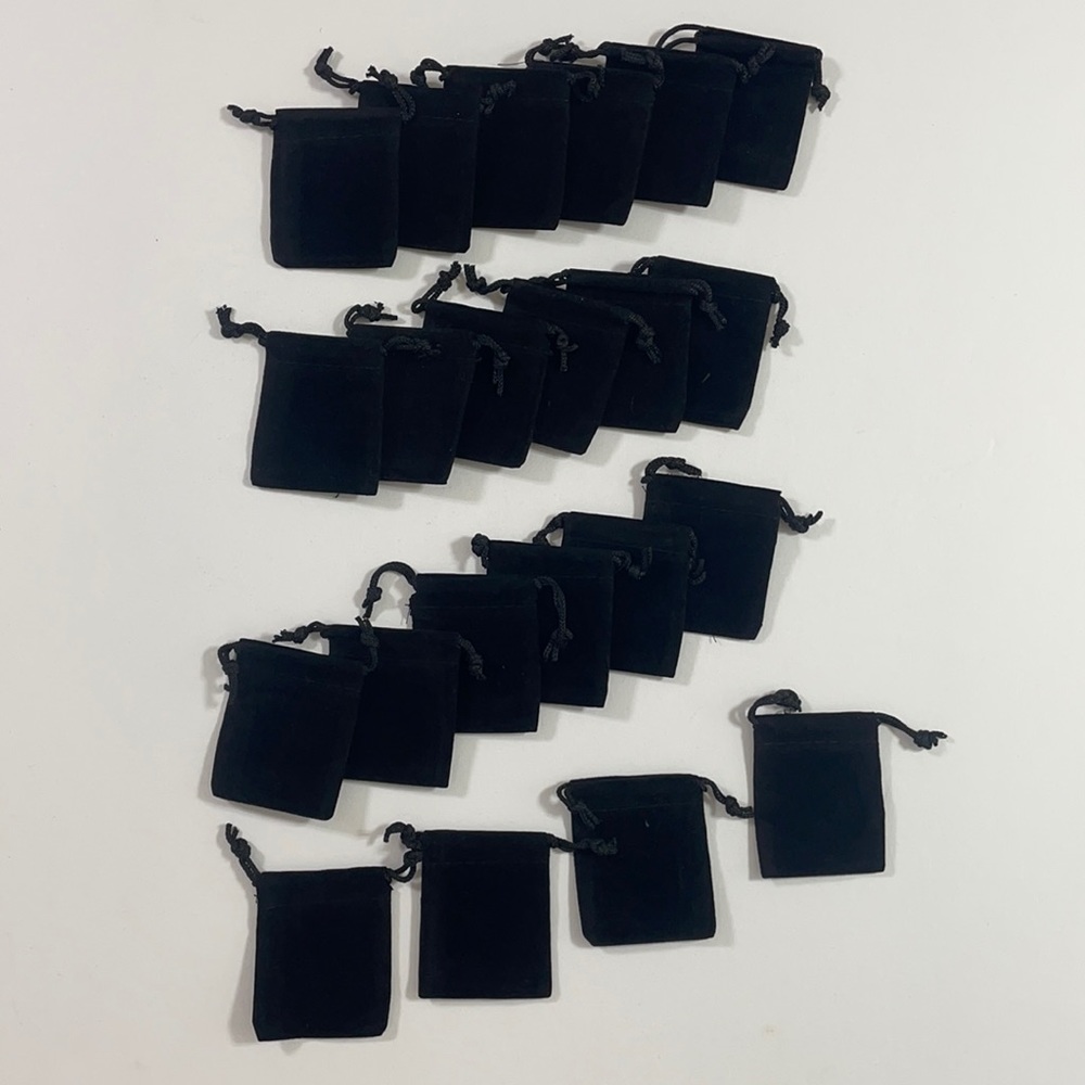 Jewelry bundle of black felt bags lot of 22